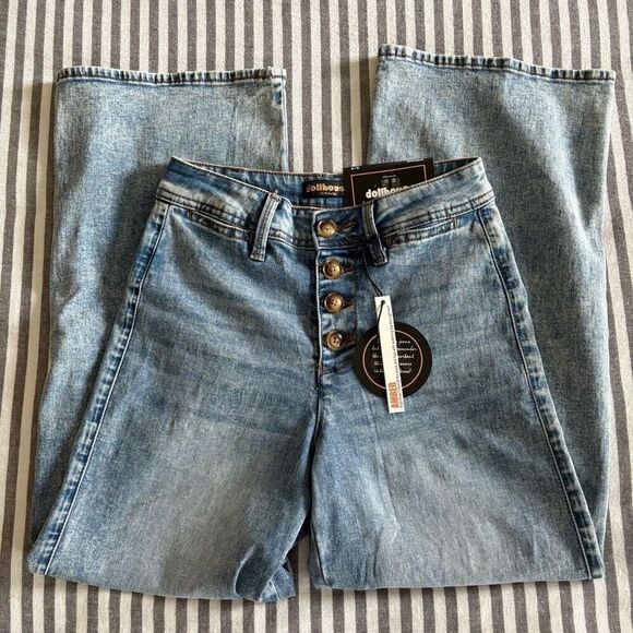 NWT Dollhouse Amber High Rise Wide Leg Jeans Size 3/4 - Picture 1 of 7